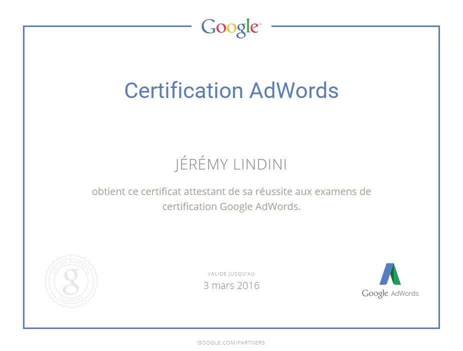 Certification Google Adwords